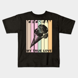 Vintage Retro True love Ice Cream Design Kids T-Shirt